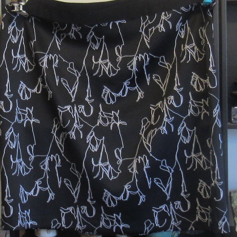 Penningtons In Every Story Skirt, Size 4X, Black and White, Elastic Waist   P118